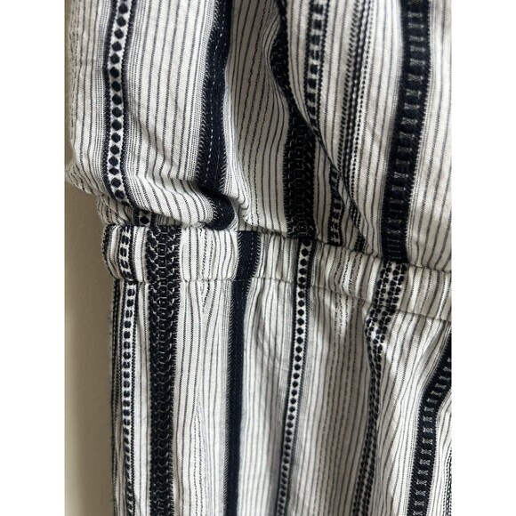 Fifteen Twenty Striped Sleeveless Jumpsuit Drawstring Waist Wide Leg Size S - Picture 7 of 9
